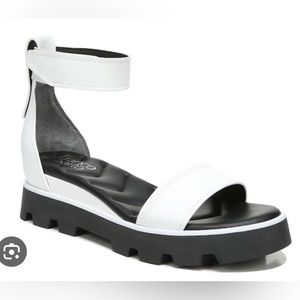 Franco Sarto White and Black Chunky Sandals